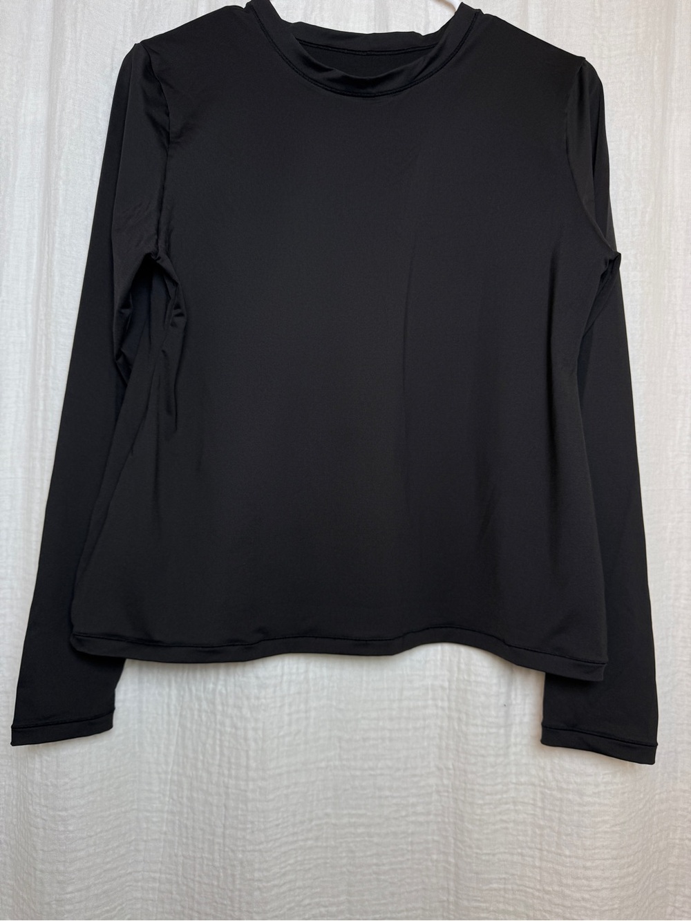 SKIMS Long Sleeve Crew Neck T-Shirt - Black / Onyx (Size XL)